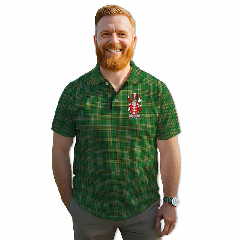 Roche Irish Clan Tartan Men's Polo Shirt with Coat of Arms